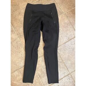 Eddie Bauer Women's 8 Polar Fleece-Lined Dark Blue Nylon Hiking Cozy Warm Pants